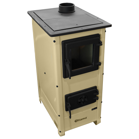 Șemineu cu plită din fontă Fiama SD HERA 6 kW, culoare crem [1]