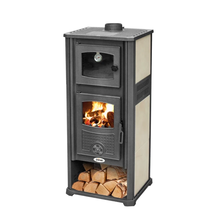Seminee - Semineu pe lemne Ferroli Bergamo C 11.3 kW cu cuptor, focar din samota