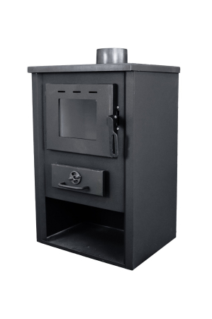 Seminee - Șemineu (sobă) pe combustibil solid Fornello B1 E 8 kW, cu manta de apă, 74 × 46,5 × 39 cm
