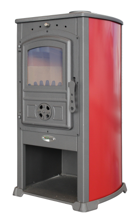 Șemineu (Sobă) pe lemne Fornello Modena Red 7–9 kW, plită și grătar din fontă [2]