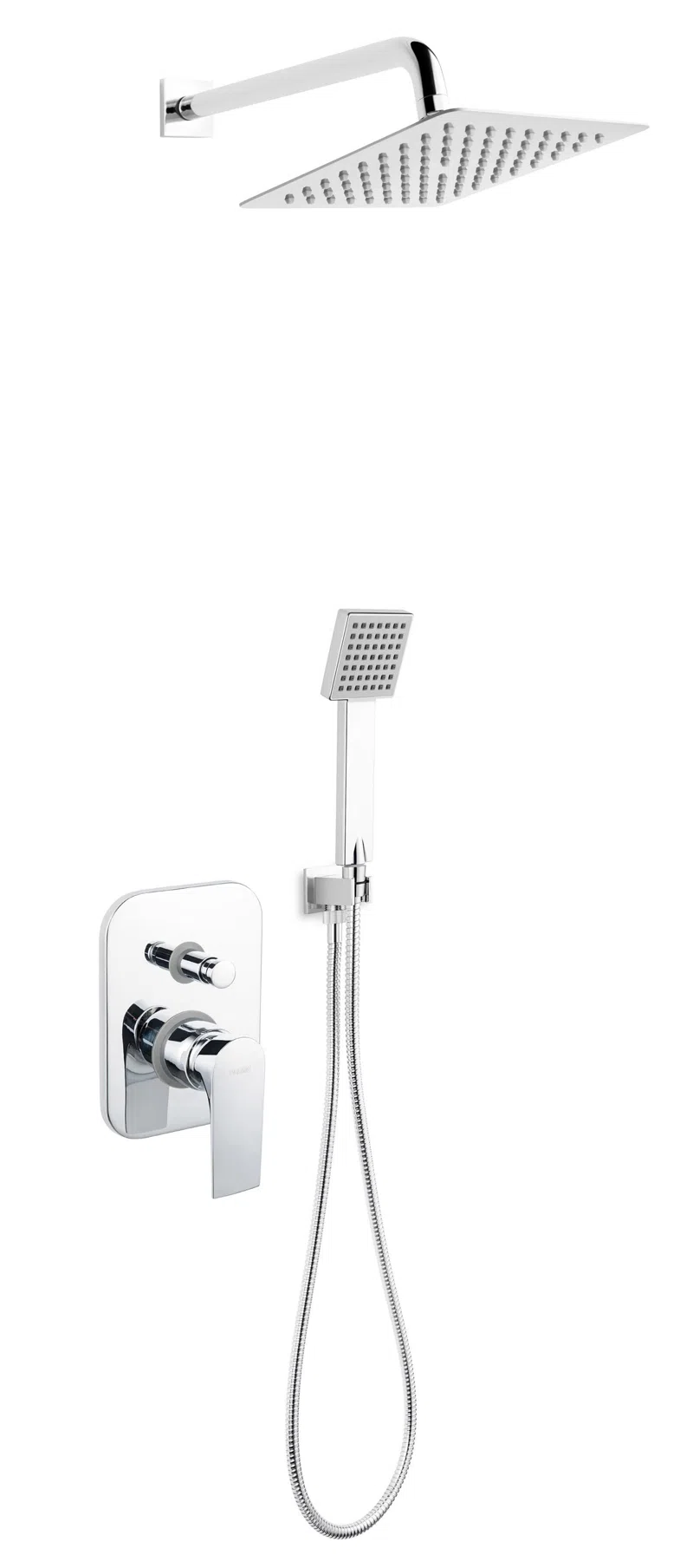 Baterii - Set 5 in 1 Square crom BAQ7P baterie ingropata dus cu cap dus fix metalic
