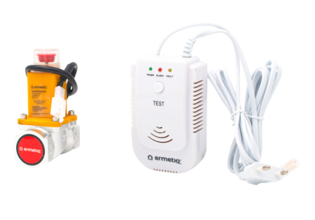 Accesorii instalatii termice - Set detector gaz cu electrovalva 3/4" Ermetiq ELG-QDG/E34