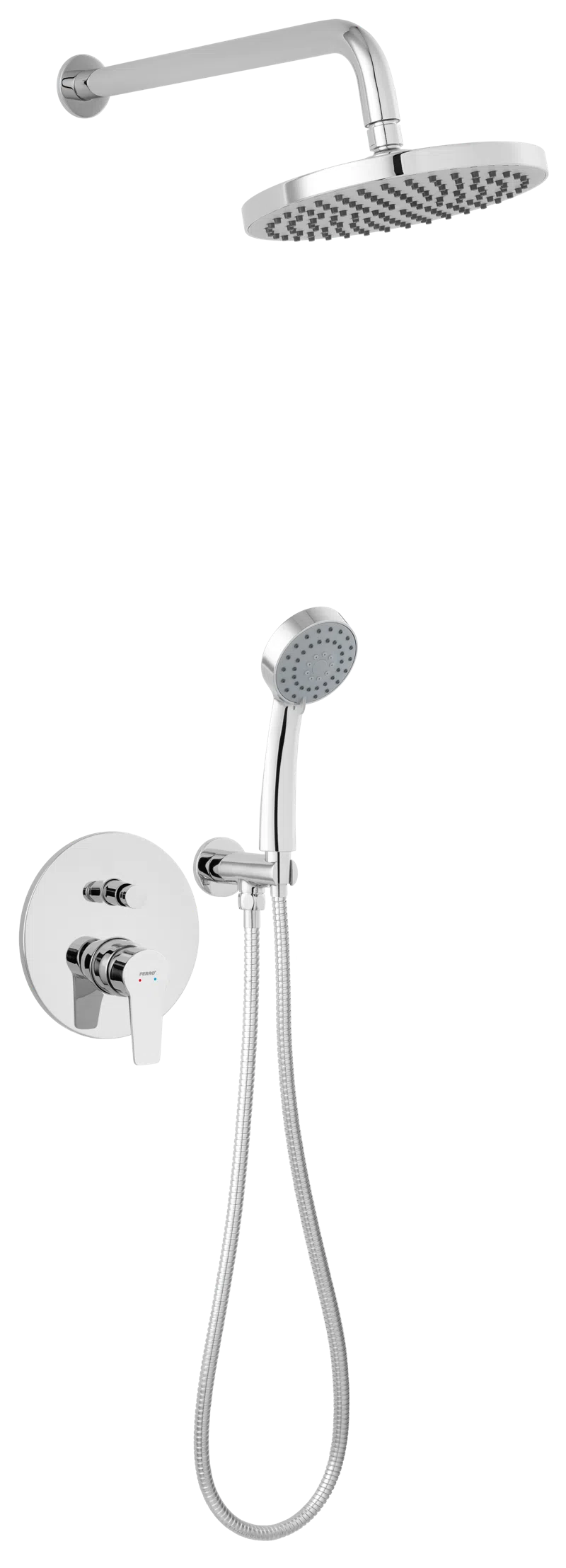 Baterii - Set dus ingropat 5 in 1 Ritto crom Ferro cu cap dus fix si para mobila