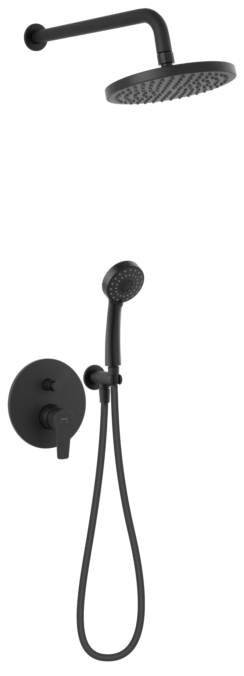Baterii - Set dus ingropat 5 in 1 Ritto negru Ferro cu cap dus fix si para mobila
