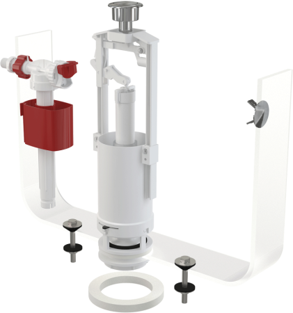 Sanitare - Set mecanism WC Ermetiq SA2000 3/8 Crom cu actionare simpla START/STOP, FIU-SA2000/38