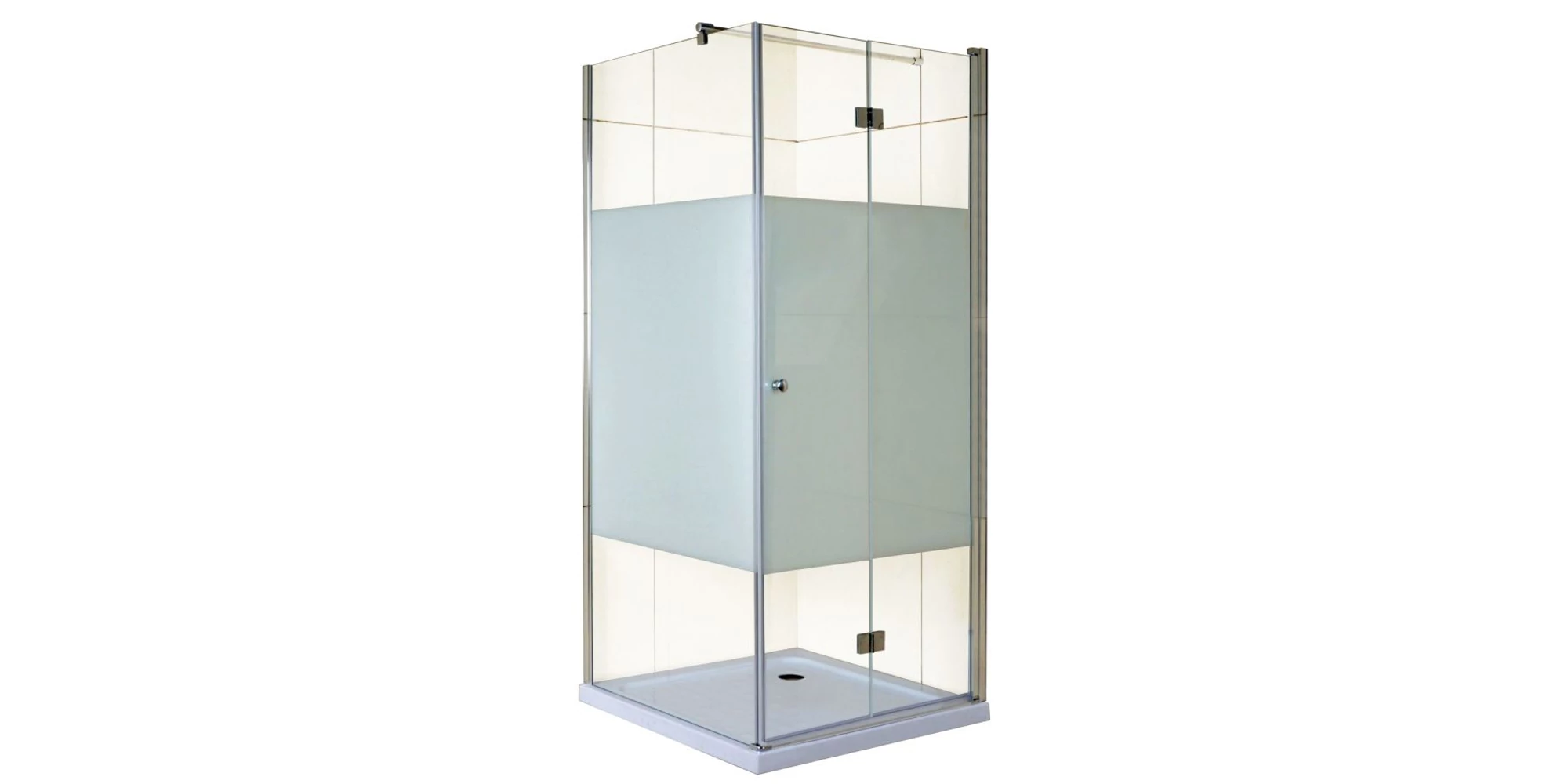 Cabine de dus - Set perete dus fix GLADYS RDR11B 90x90x185 cm, sticla securizata 5 mm, profil crom