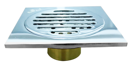 Sifoane si rigole - Sifon de pardoseala Ermetiq cu ventil din alama si capac din inox 100 x 100 mm, VEN-S1015