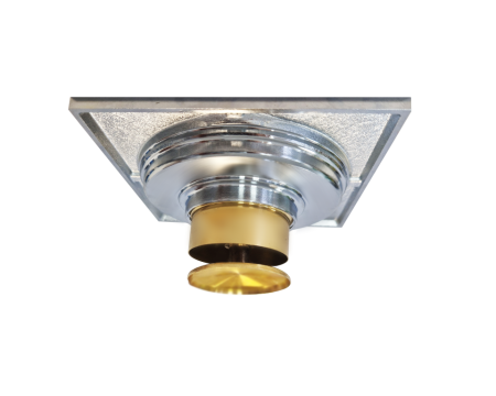 Sifon de pardoseala Ermetiq cu ventil din alama si capac din inox 100 x 100 mm, VEN-S1015 [1]