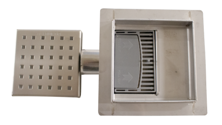 Sifon de pardoseala Ermetiq POINTS din inox, iesire laterala Ø40/50 mm, 120 x 120 mm, VEN-S5012D [2]