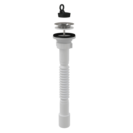 Sanitare - Sifon flexibil pentru chiuveta Ermetiq 32/40 mm cu ventil lavoar inox 1 1/4", FIU-A750/A31