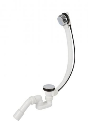 Sifoane si rigole - Sifon pentru cada Ermetiq CR-5012FPL/02 automat cu preaplin cromat, lungime reglabila 550-650 mm, iesire Ø40-50 mm