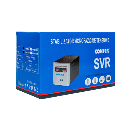 Stabilizator de tensiune Conter SVR 500 V2, 500 VA / 375 W, cu releu, 230V [5]