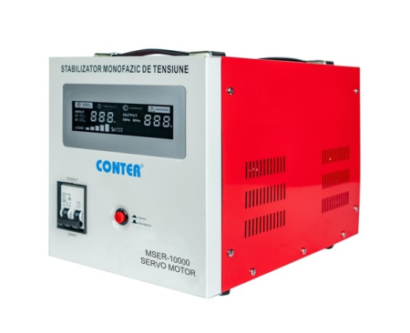 Stabilizatoare tensiune - Stabilizator monofazic de tensiune Conter MSER-10000 V2, 10000 VA / 7500 W, cu servomotor, 230V