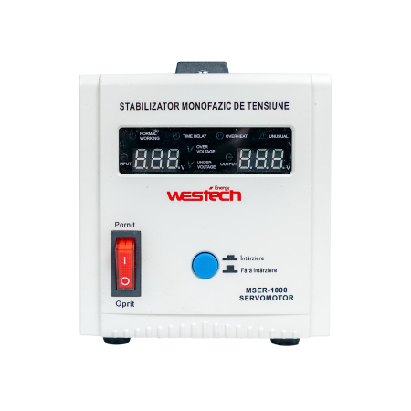 Stabilizator monofazic de tensiune Westech MSER-1000 V2, 1000 VA / 750 W, cu servomotor, 230V [2]