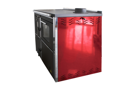Termosemineu Fornello STAR Red 34 kW pe lemn, carbune si bricheti, cu plita, cuptor si pompa de circulatie [7]