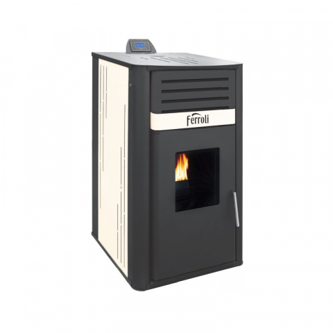 Cazane si termoseminee pe peleti - Termosemineu pe peleti Ferroli Mirano Pellet N 24 kW, panou de comanda digital, programator - LSMGP24T