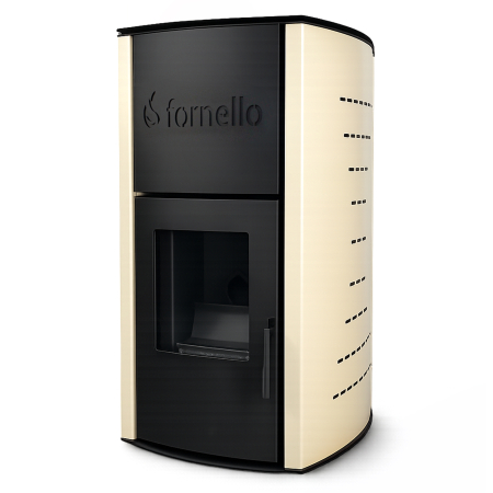 Termoșemineu pe peleți Fornello Royal 18 kW, complet echipat, Ivory [1]