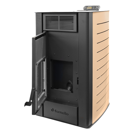 Termoșemineu pe peleți Fornello Serena W25 Ivory 25 kW cu pompă, vas de expansiune și automatizare [4]