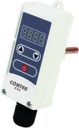 Termostate de contact si imersie - Termostat electronic de imersie CONTER E-02 cu sonda, pentru cazane, boilere si instalatii termice