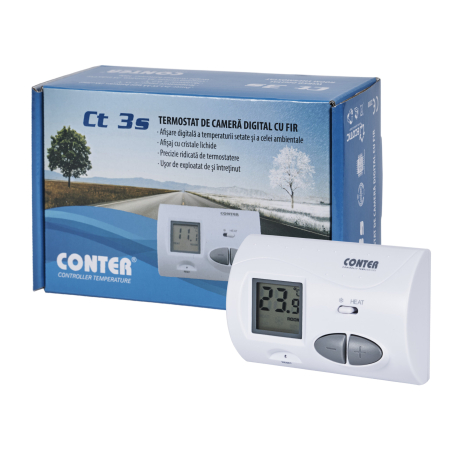 Termostat electronic digital cu fir CONTER CT3S, programabil, pentru centrala termica [1]