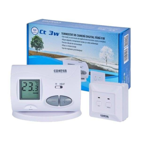 Termostate si controlere - Termostat electronic digital fara fir CONTER CT3W, wireless, pentru centrala termica
