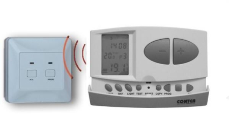 Termostate si controlere - Termostat electronic digital fara fir CONTER CT7W, wireless, programabil, pentru centrala termica