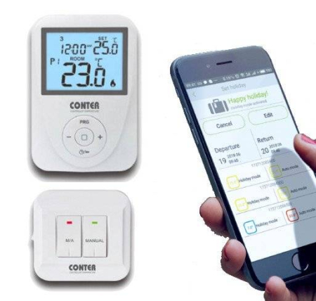 Termostat inteligent CONTER N20 controlabil prin internet, Wi-Fi, pentru centrala termica [3]