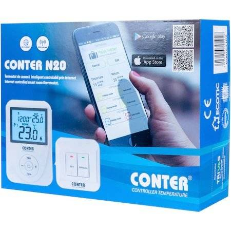 Termostat inteligent CONTER N20 controlabil prin internet, Wi-Fi, pentru centrala termica [2]