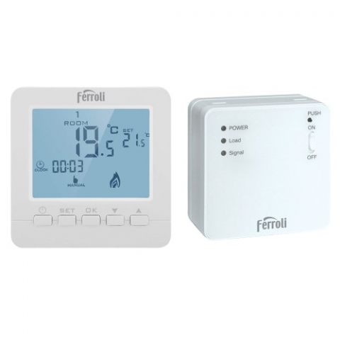 Termostate de camera - Termostat neprogramabil, fara fir, Ferroli FER 205 - FRTH205