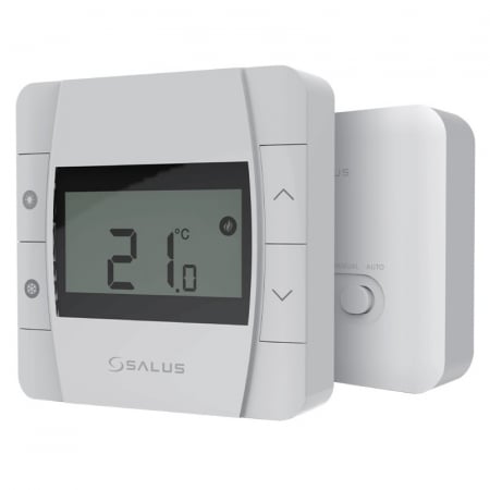 Termostate de camera - Termostat neprogramabil fara fir Salus DT300RF, mod sleep, setari predefinite, afisaj LCD