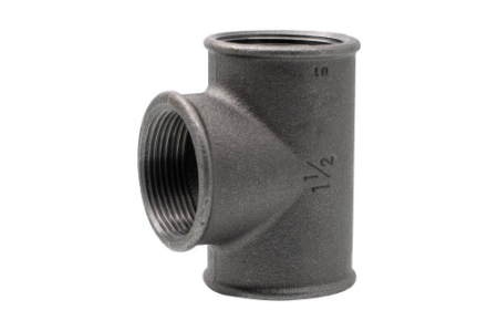 Tevi si fitinguri - Teu fontă neagră Everpro 130 NG, 1 1/2", filet interior egal, pentru instalații termice, sanitare și gaze