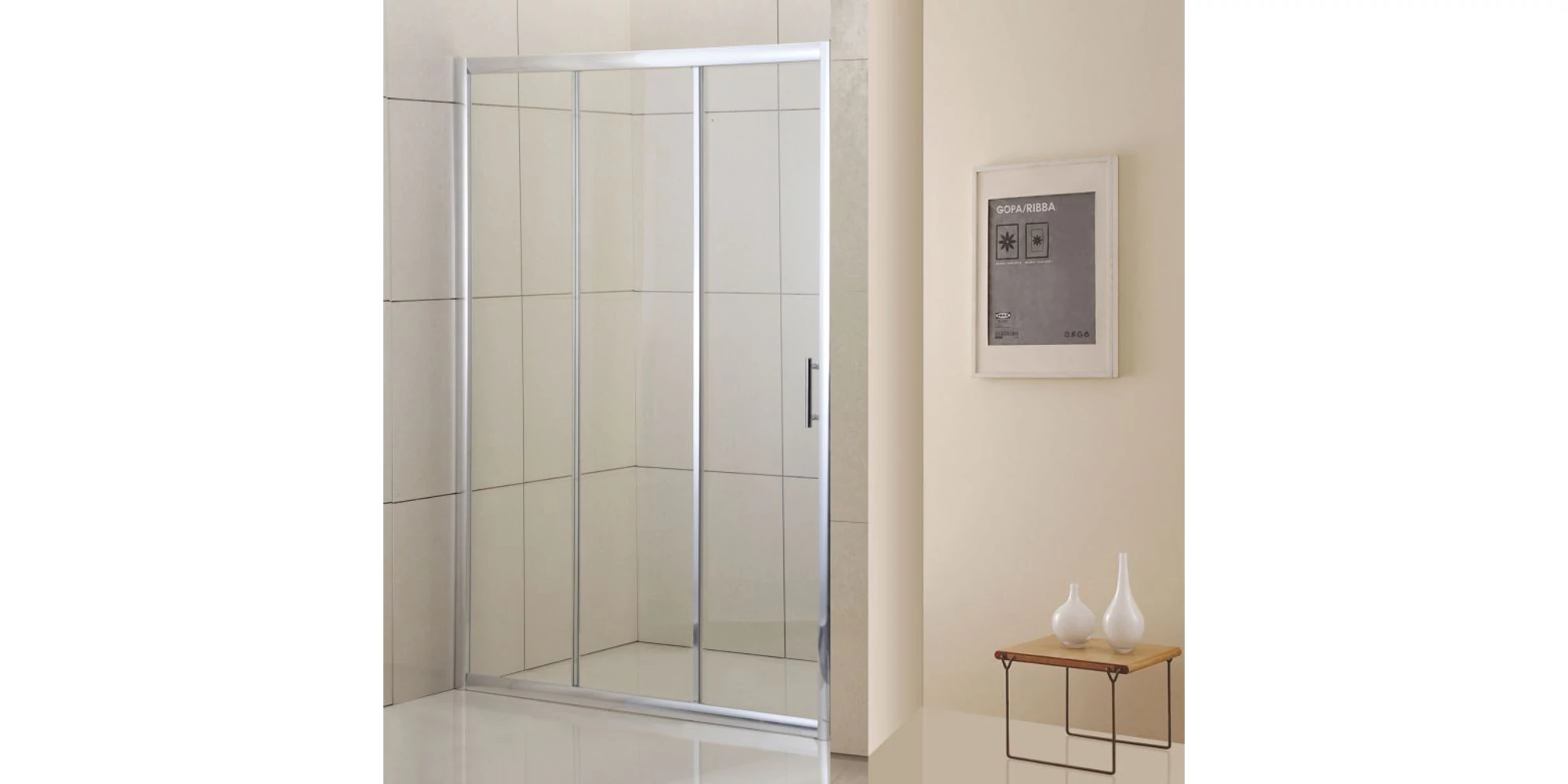 Cabine de dus - Usa de dus culisanta GLADYS 100x185 cm, sticla securizata 5 mm, profil aluminiu crom