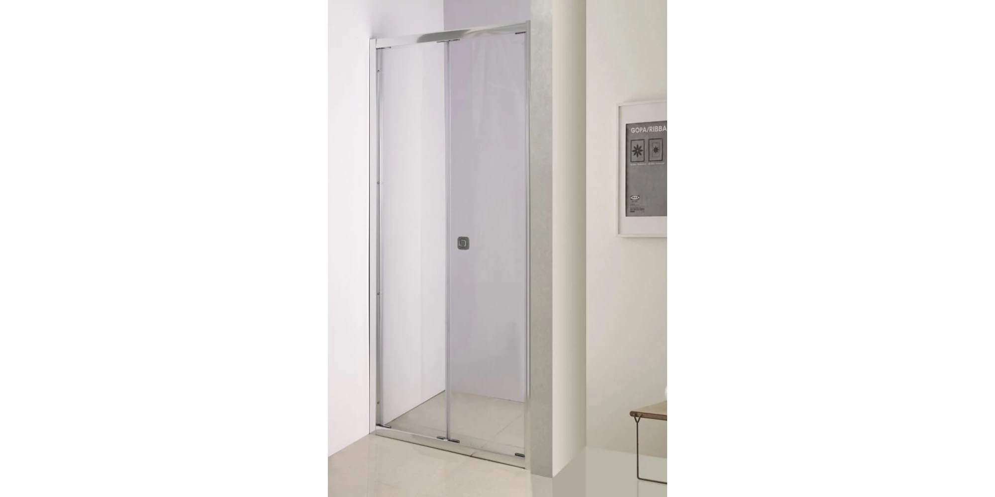 Cabine de dus - Usa de dus pliabila GLADYS 90x185 cm, sticla securizata 6 mm, profil cromat