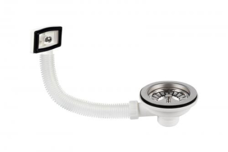 Sifoane si rigole - Ventil chiuveta Ermetiq CR-3235F 3 1/2" x 1 1/2" cu gratar din inox si preaplin dreptunghiular