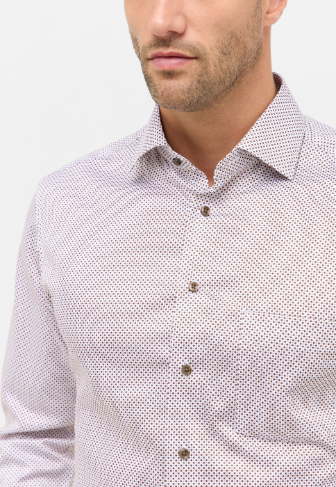 Camasa maro imprimata, modern fit, pentru barbati, 100% bumbac, maneca lunga, model1054/26 X19K Eterna [4]