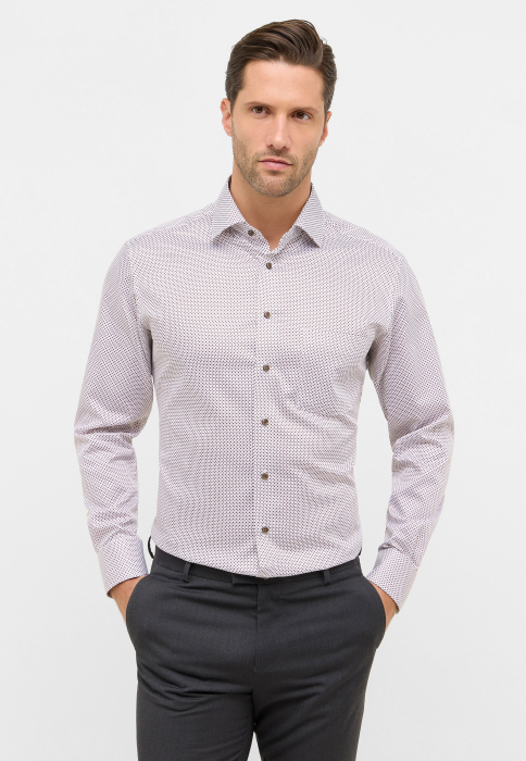 Camasa maro imprimata, modern fit, pentru barbati, 100% bumbac, maneca lunga, model1054/26 X19K Eterna [1]