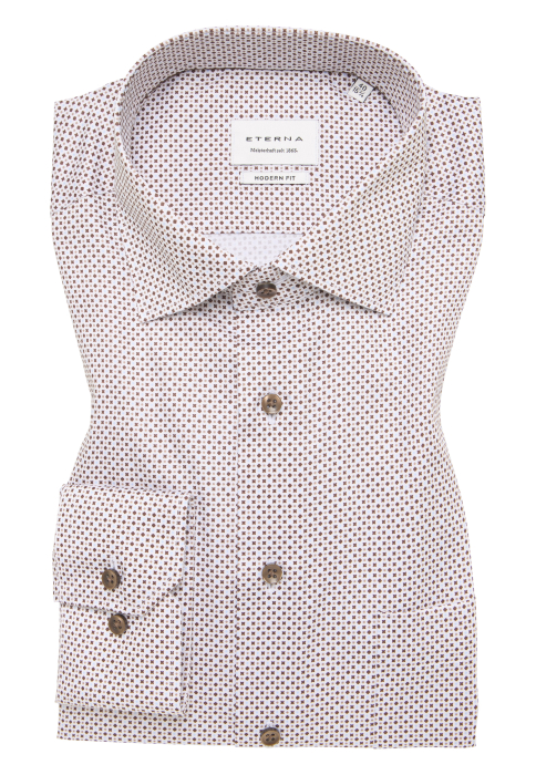 Camasa maro imprimata, modern fit, pentru barbati, 100% bumbac, maneca lunga, model1054/26 X19K Eterna [5]