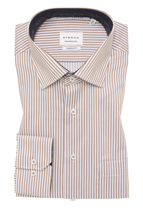 Camasa dungi bej, modern fit, pentru barbati, 100% bumbac, maneca lunga, model 1091/20 X95K Eterna [6]