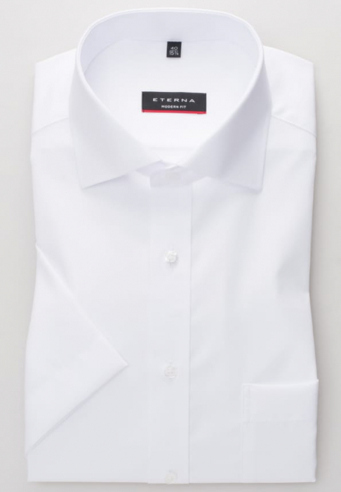Camasa alba, modern fit, pentru barbati, 100% bumbac, maneca scurta, model 1100/00 C187 1/2 Eterna [4]