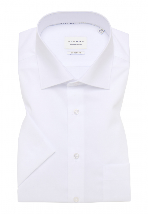 Camasa alba, modern fit, pentru barbati, 100% bumbac, maneca scurta, model 1100/00 C19K Eterna [6]
