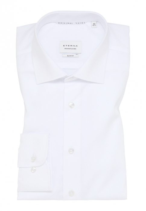 Camasa alba, slim fit, pentru barbati, 100% bumbac, maneca lunga, model 1100/00 F170 Eterna [5]