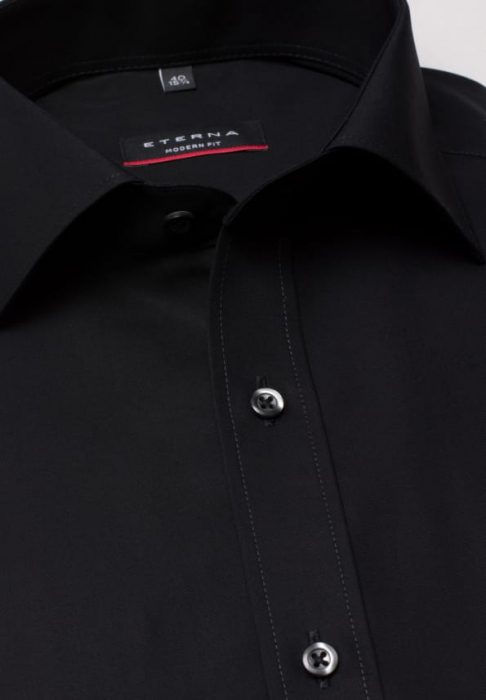 Camasa neagra, confort fit, pentru barbati, 100% bumbac, maneca scurta, model 1100/39 C187 1/2 Eterna [6]