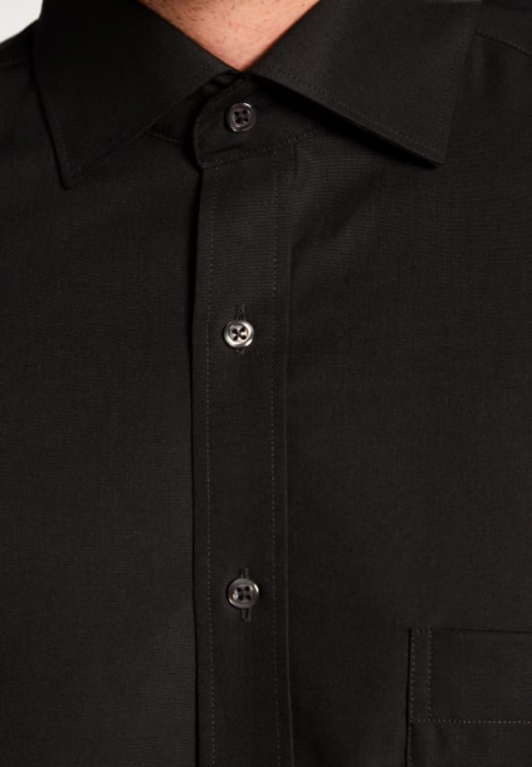 Camasa neagra, confort fit, pentru barbati, 100% bumbac, maneca scurta, model 1100/39 C187 1/2 Eterna [3]