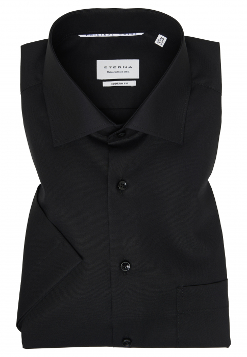 Camasa neagra, modern fit, pentru barbati, 100% bumbac, maneca scurta, model 1100/39 C19K Eterna [6]