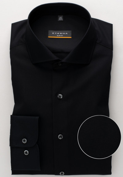 Camasa neagra, slim fit, pentru barbati, 100% bumbac, maneca lunga, model 1100/39 F182 Eterna [7]