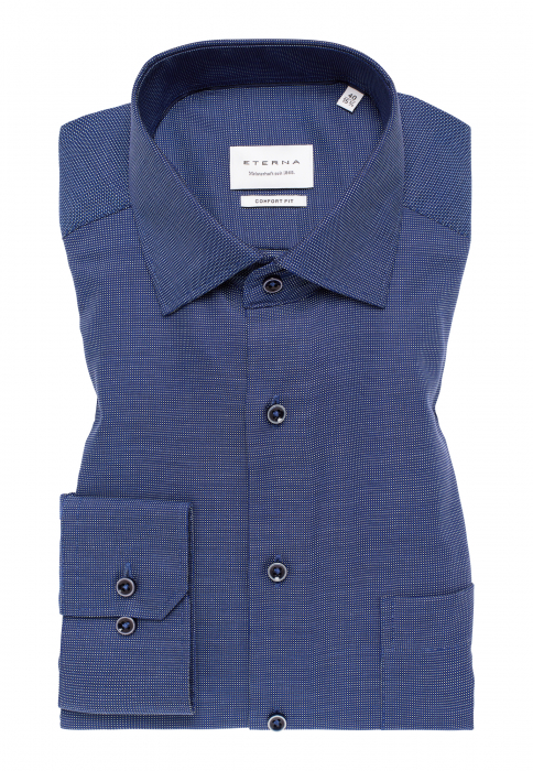 Camasa bleumarin, confort fit, pentru barbati, 100% bumbac, maneca lunga, model 1160/15 E19K Eterna [4]