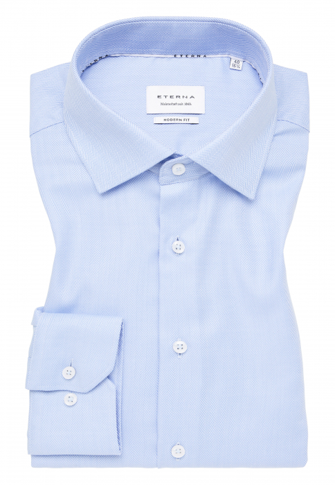 Camasa blue, modern fit, pentru barbati, 100% bumbac, maneca lunga, model 1179/12 X18K Eterna [6]