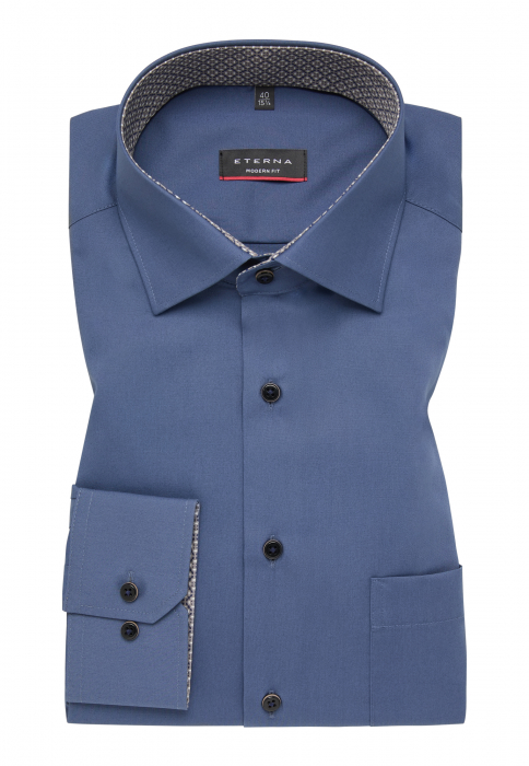 Camasa albastra, modern fit, pentru barbati, 100% bumbac, maneca lunga, model 1300/15 X149 Eterna [4]