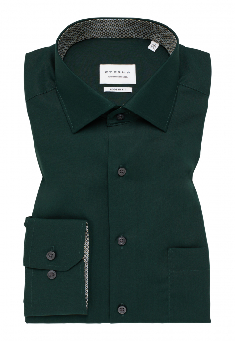 Camasa verde inchis, modern fit, pentru barbati, 100% bumbac, maneca lunga, model 1303/48 X15K Eterna [6]