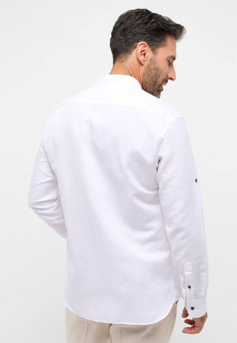 Camasa in alb, guler stei, modern fit, pentru barbati, 59% bumbac 41% in, maneca lunga, model 2355/00 XS7S Eterna [4]